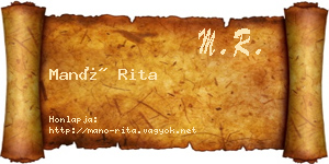 Manó Rita névjegykártya