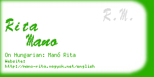 rita mano business card