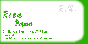 rita mano business card